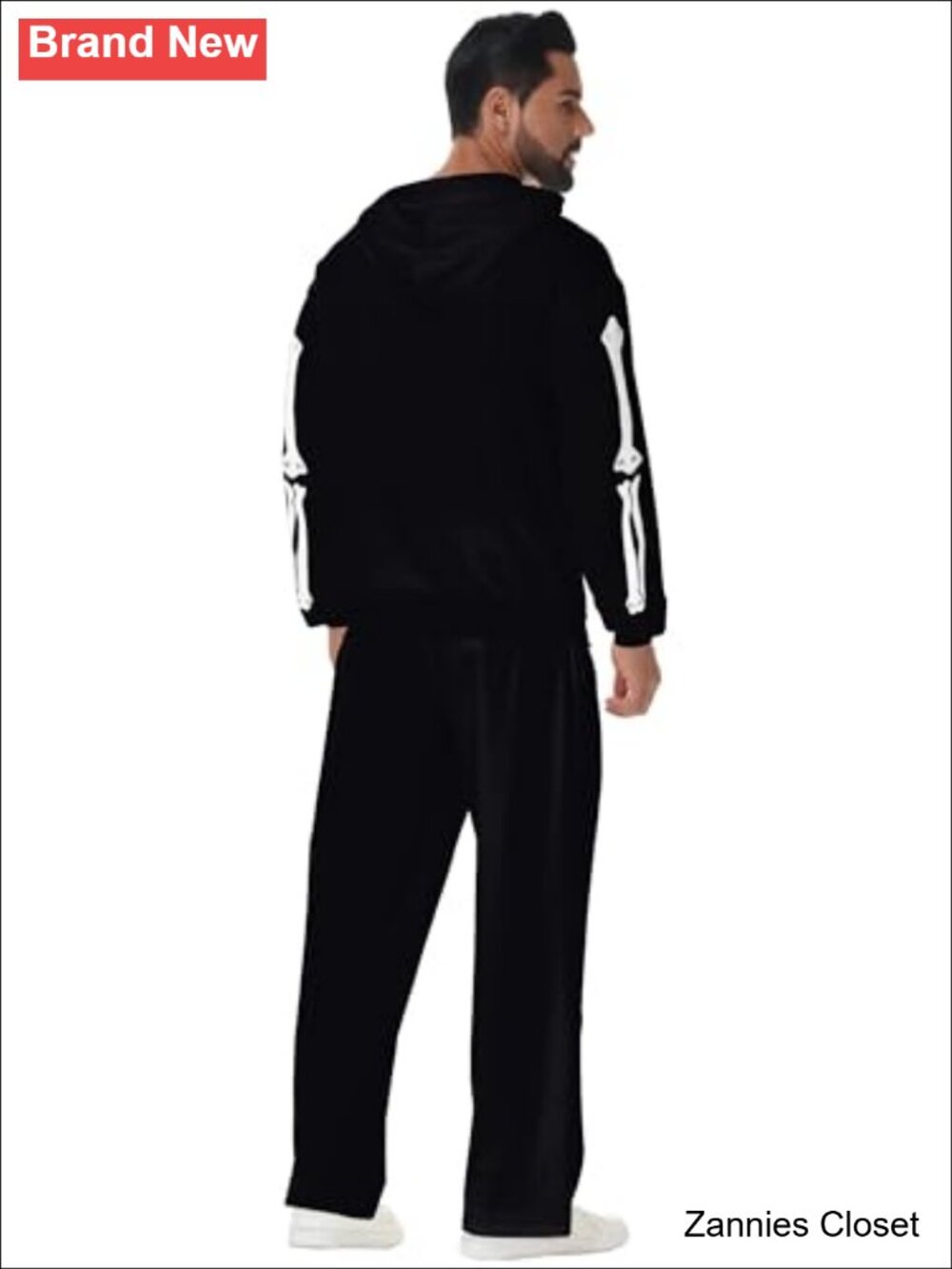 ๐ป Mens Halloween Long Sleeve Hoodie Kangaroo Pocket Skeleton Pullover - Picture 6 of 6
